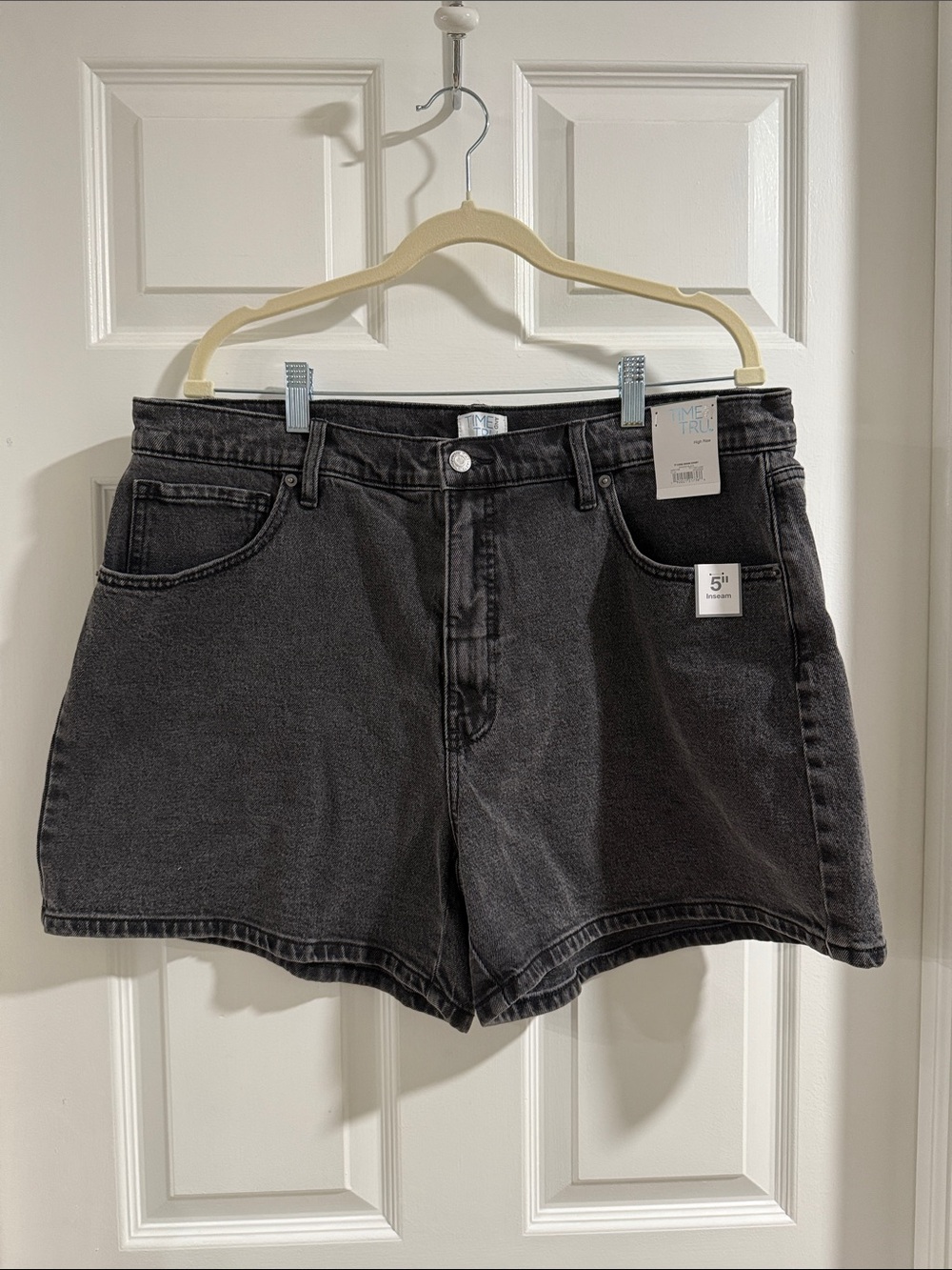 Time and Tru Washed Black Denim Shorts